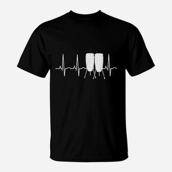Conga Drum Conga Drummer Heartbeat T-Shirt | Crazezy