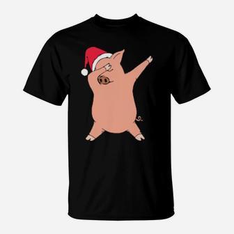 Cool And Funny Dancing Xmas Pig T-Shirt - Monsterry