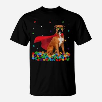 Cool Boxer Autism Awareness Graphic Dog Lover T-Shirt - Monsterry AU