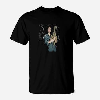 Cool Classic Movie Alien Sigourney Weaver And Cat Movie T-Shirt | Crazezy CA
