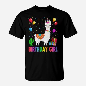 Cool Cute Alpaca Llama Cactus Girls Birthday Party Animal T-Shirt | Crazezy