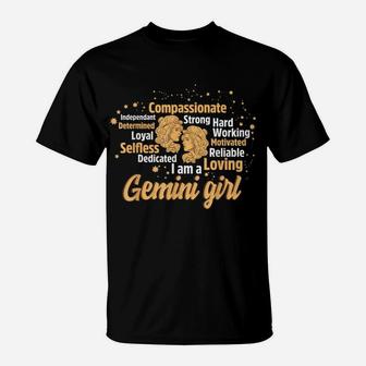 Cool Gemini Girl Birthday Astrology Zodiac Sign Women Gemini T-Shirt | Crazezy