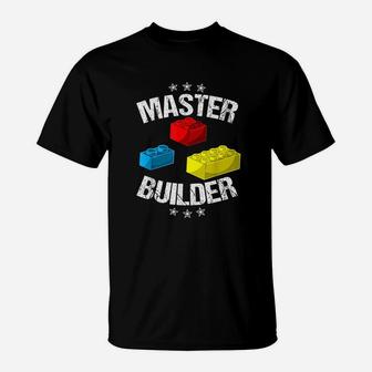 Cool Master Builder Funny Building Blocks Gift Men Women T-Shirt - Thegiftio UK