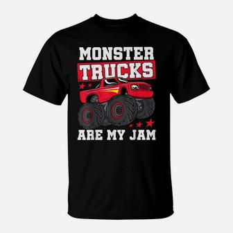 Cool Monster Trucks Are My Jam Kids Boys & Girls Birthday T-Shirt | Crazezy UK