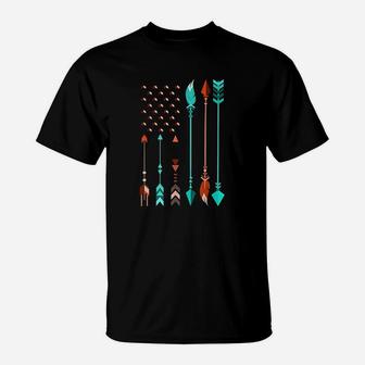Cool Native American Flag Pride Usa Funny Patriotic Us Gift T-Shirt | Crazezy