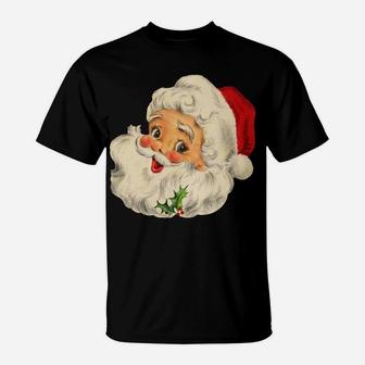 Cool Vintage Christmas Santa Claus Face Sweatshirt T-Shirt | Crazezy CA