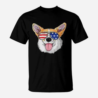 Corgi 4Th Of July American Sunglasses Dog Puppy Usa Dog T-Shirt | Crazezy DE