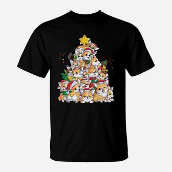 Corgi Christmas Tree Dog Santa Merry Corgmas Xmas Gifts Boys Sweatshirt T-Shirt | Crazezy CA