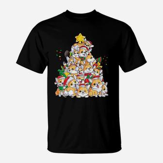 Corgi Christmas Tree Dog Santa Merry Corgmas Xmas Gifts Boys T-Shirt | Crazezy