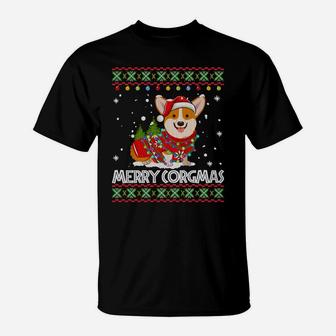 Corgi Dog Merry Corgmas Santa Corgi Ugly Christmas Sweater Sweatshirt T-Shirt | Crazezy