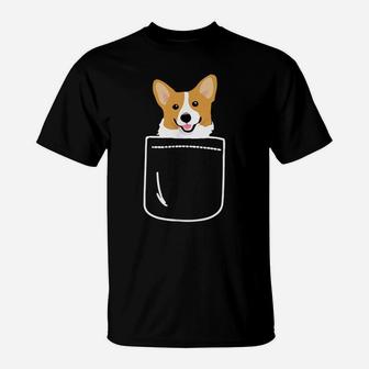 Corgi In Pocket Funny Corgi Crazy Dog Lover Gift T-Shirt | Crazezy