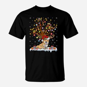 Corgi Lighting Xmas Tree Gift Corgi Christmas Tree Sweatshirt T-Shirt | Crazezy DE