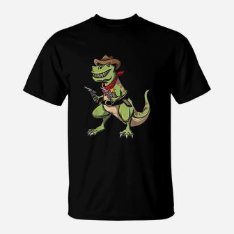 Cowboy T Rex Dinosaur T-Shirt | Crazezy CA