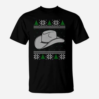 Cowman Xmas Gift Cowboy And Cowgirl Hat Lover Ugly Christmas Sweatshirt T-Shirt | Crazezy UK