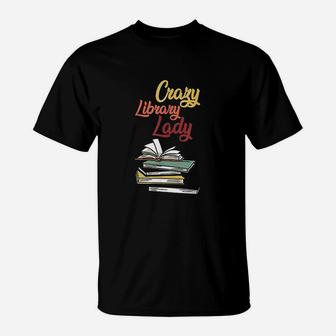 Crazy Library Lady T-Shirt - Thegiftio UK