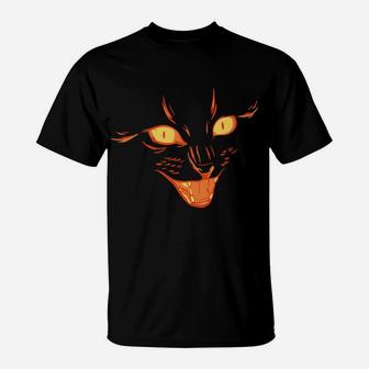 Creepy Cat Face, Vintage Black Cat Lover, Retro Style Cats Sweatshirt T-Shirt | Crazezy