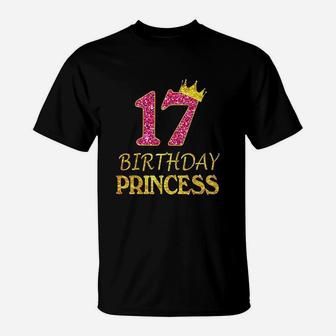 Crown 17Th Birthday Princess Girl 17 Years Old Gifts T-Shirt | Crazezy AU