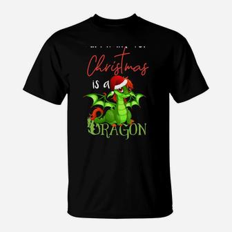 Cute Anime Christmas - All I Want For Christmas Is A Dragon T-Shirt | Crazezy