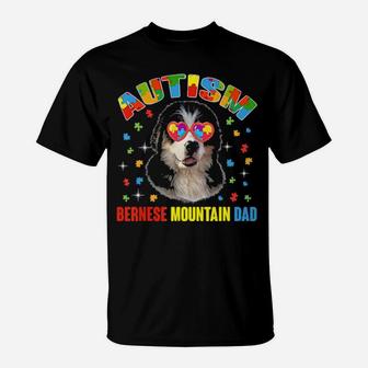 Cute Bernese Mountain Lover Autism Awareness Dog Dad Gifts T-Shirt - Monsterry UK