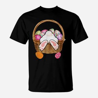 Cute Bunny Rabbit Basket Easter Egg Hunting Boys Girls Kids T-Shirt | Crazezy DE