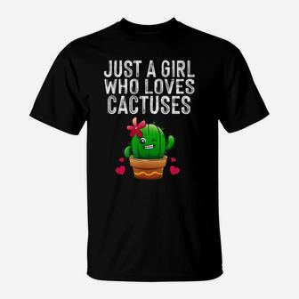 Cute Cactus Design For Women Girls Gardening Nature Flower T-Shirt | Crazezy