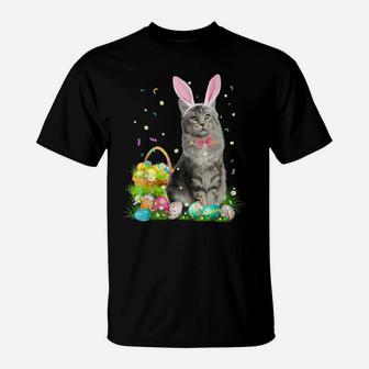 Cute Cat Easter Day Bunny Eggs Costume Gift Mens Womens Kids T-Shirt | Crazezy UK