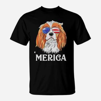Cute Cavalier King Charles Spaniel Patriotic Dog 4Th Of July T-Shirt - Monsterry UK