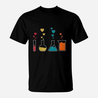 Cute Chemistry Hearts Science Valentines Gift Nerd T-Shirt | Crazezy