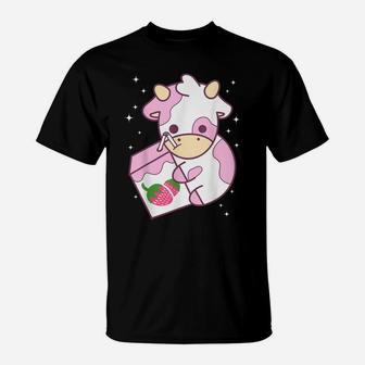 Cute Cow Strawberry Milk Kawaii Gift T-Shirt | Crazezy CA