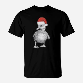 Cute Duckling Wearing Christmas Santa Hat T-Shirt | Crazezy AU