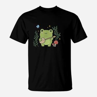 Cute Frog Banjo Butterfly T-Shirt | Crazezy CA