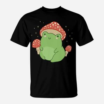 Cute Frog Mushroom Hat - Cottagecore Aesthetic T-Shirt | Crazezy