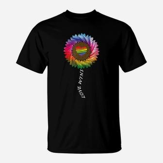 Cute Gay Women And Men Pride Attire Love Wins Flower T-Shirt | Crazezy
