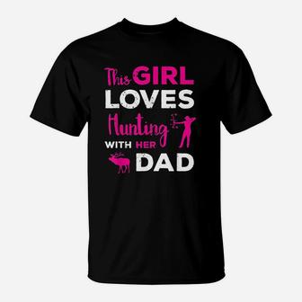 Cute Girls Hunting Gift Dad Daughter Hunting T-Shirt - Thegiftio UK