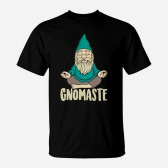Cute Gnomaste Funny Meditating Gnome Gift For Yoga Men Women T-Shirt | Crazezy CA