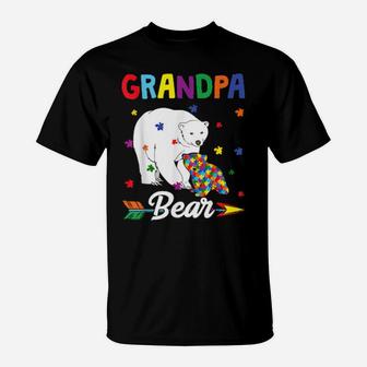 Cute Grandpa Bear Autism Awareness Month Family T-Shirt - Monsterry