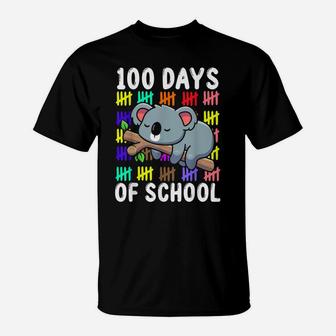 Cute Koala Australia Animal Student Gift 100 Days Of School T-Shirt | Crazezy DE