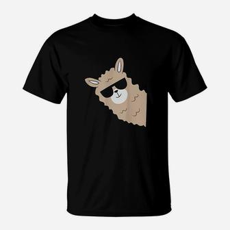 Cute Llama Alpaca With Sunglasses T-Shirt | Crazezy AU