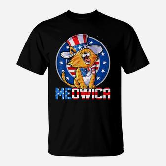 Cute Meowica 4Th Of July Kitty Cat Usa American Flag 'Merica T-Shirt | Crazezy DE