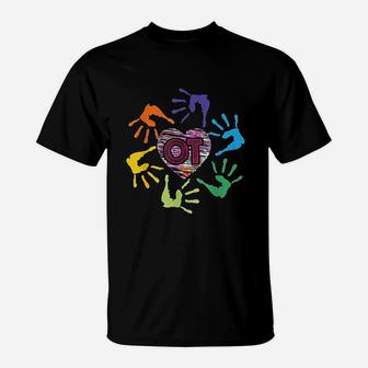Cute Ot Hands Occupational Therapy Therapist Meaningful Gift T-Shirt | Crazezy