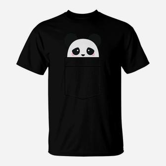 Cute Panda Pocket Shirt Gift For Men Women T-Shirt | Crazezy UK