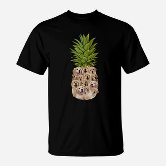Cute Pineapple Golden Retriever Gifts Valentines Birthday T-Shirt - Monsterry