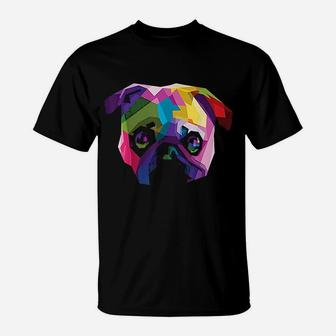 Cute Pug Colorful Pug Pop Art Style T-Shirt | Crazezy AU