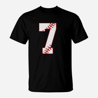 Cute Seventh Birthday Party 7Th Baseball Born T-Shirt | Crazezy AU