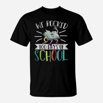 Cute Student Gift Book We Rocked 100 Days Of School T-Shirt | Crazezy CA