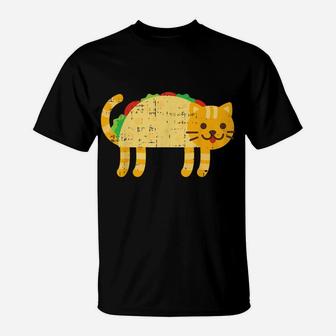 Cute Taco Cat Funny Cinco De Mayo Pet Owner Foodie Mexican T-Shirt | Crazezy