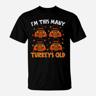 Cute Turkey 4Th Birthday Lover Kids Thanksgiving T-Shirt | Crazezy AU