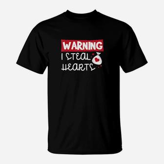 Cute Valentines Day For Warning I Steal Hearts T-Shirt - Monsterry DE