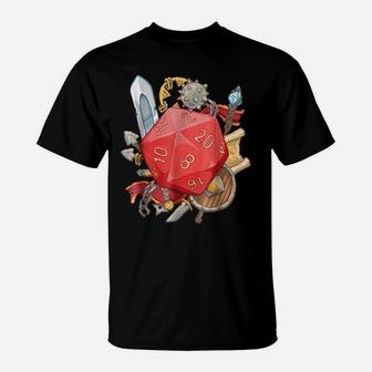 D20 Tabletop Rpg Dice Dungeon Fantasy Game T-Shirt T-Shirt | Crazezy