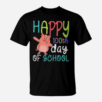 Dab Pig Cute Farm Animal Happy 100Th Day Of School T-Shirt | Crazezy
